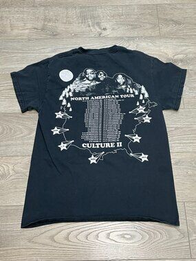 Migos Culture II North American Tour T-Shirt 2018 Rap Merch Black Graphic Size S